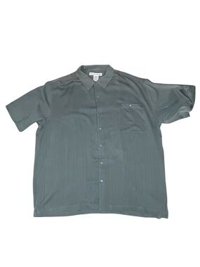 Irvine Park Moss Green Silk Shirt-Men’s 2XL